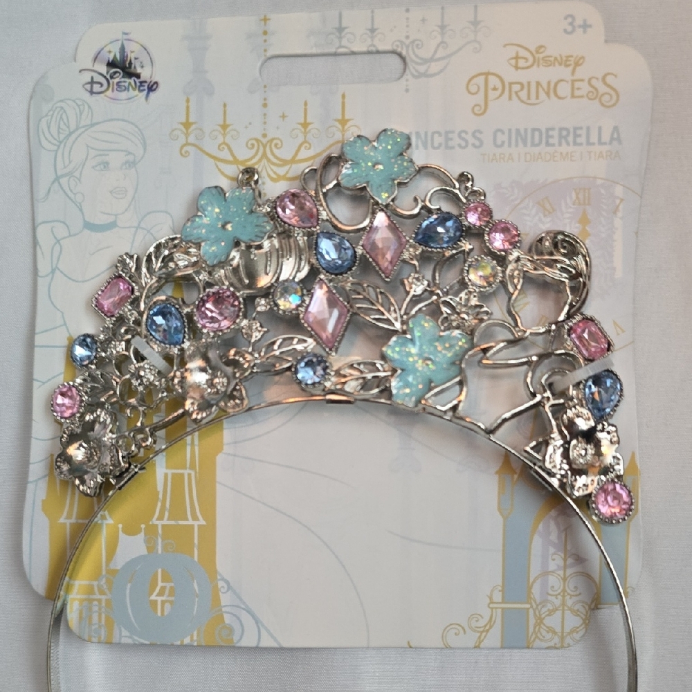 Disney Princess CINDERELLA Tiara with Blue and Pink Accents